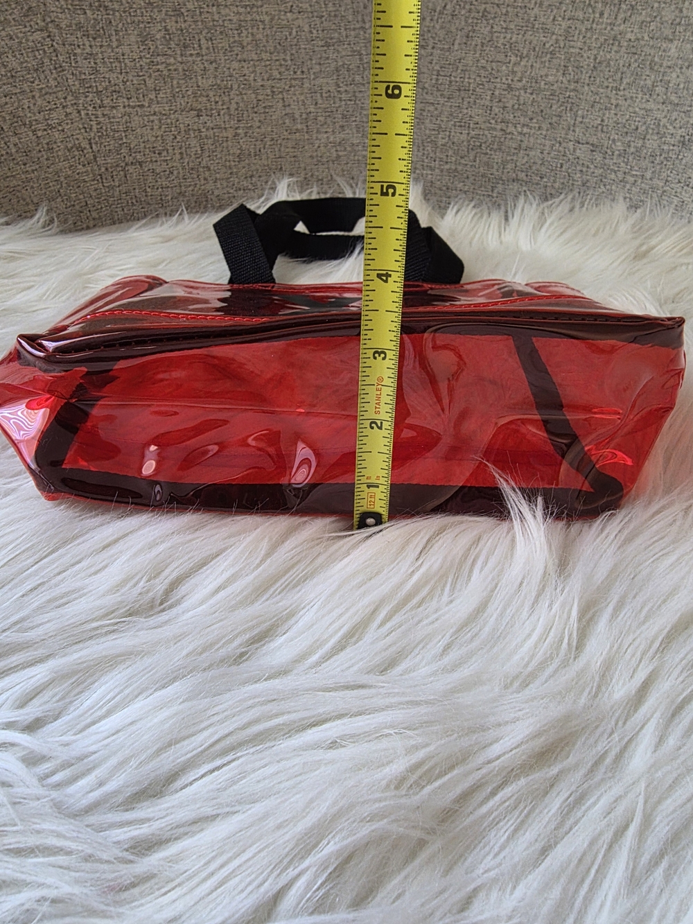 Red Transparent Tote Bag - Picture 11 of 11